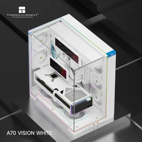 Thermalright Κουτί υπολογιστή ATX - TR-A70 Vision White - Οθόνη LCD 9.16 ιντσών, USB-C - 4