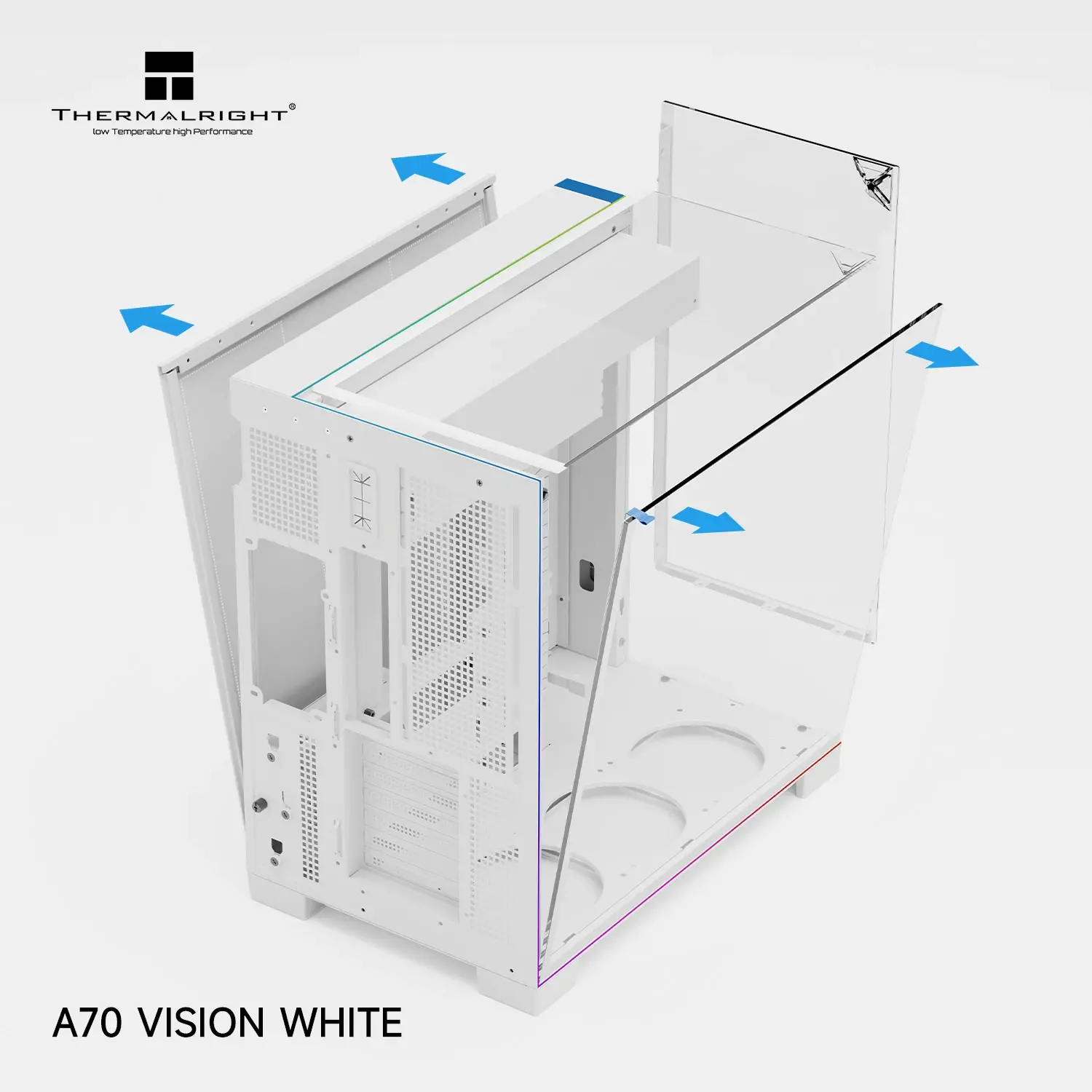 Thermalright кутия Case ATX - TR-A70 Vision White - 9.16 inch LCD Display, USB-C - image 4