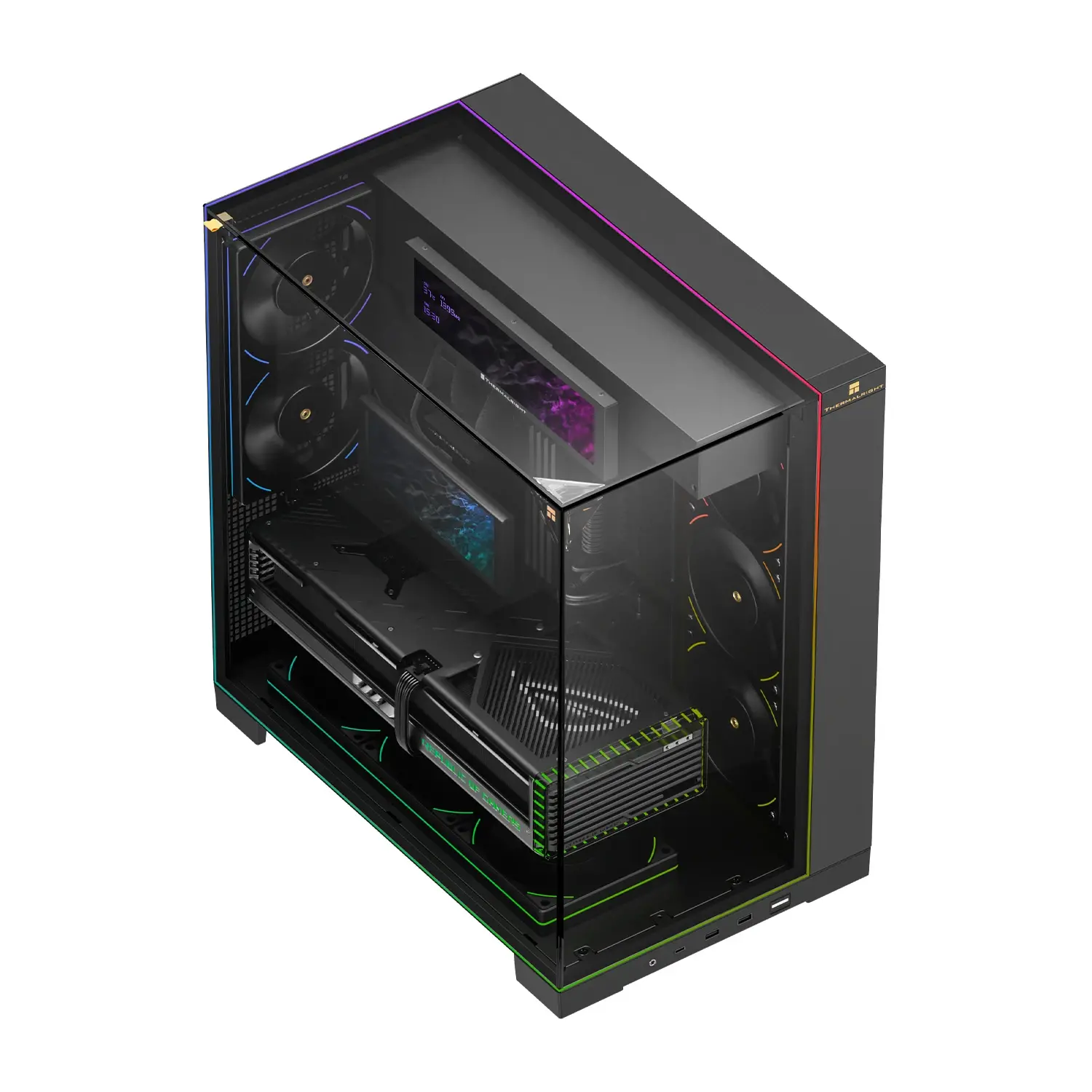 Thermalright carcasă Case ATX - TR-A70 Vision Black - display LCD 9.16 inch, USB-C