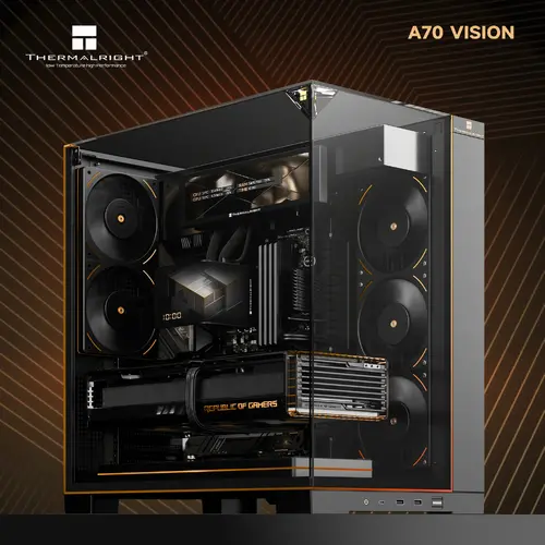 Thermalright κουτί Case ATX - TR-A70 Vision Black - οθόνη LCD 9.16 inch, USB-C - 3