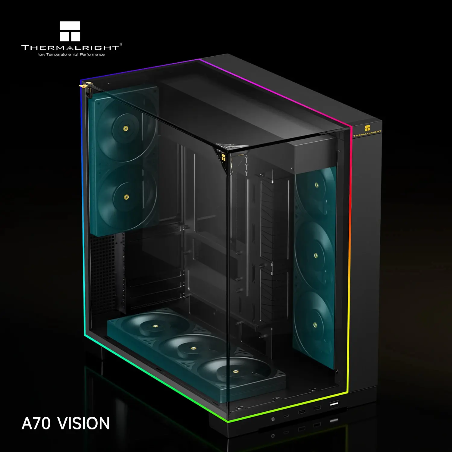 Thermalright carcasă Case ATX - TR-A70 Vision Black - display LCD 9.16 inch, USB-C - image 3