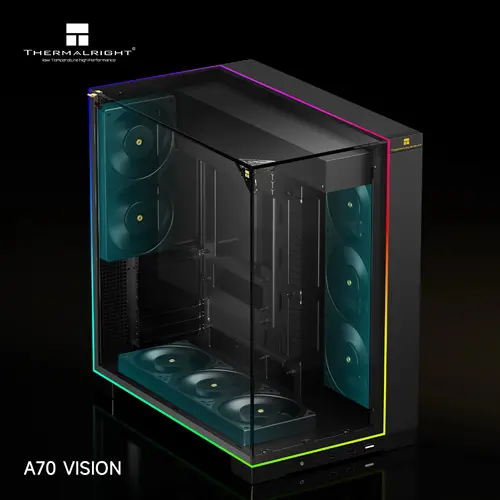 Thermalright carcasă Case ATX - TR-A70 Vision Black - display LCD 9.16 inch, USB-C - 4