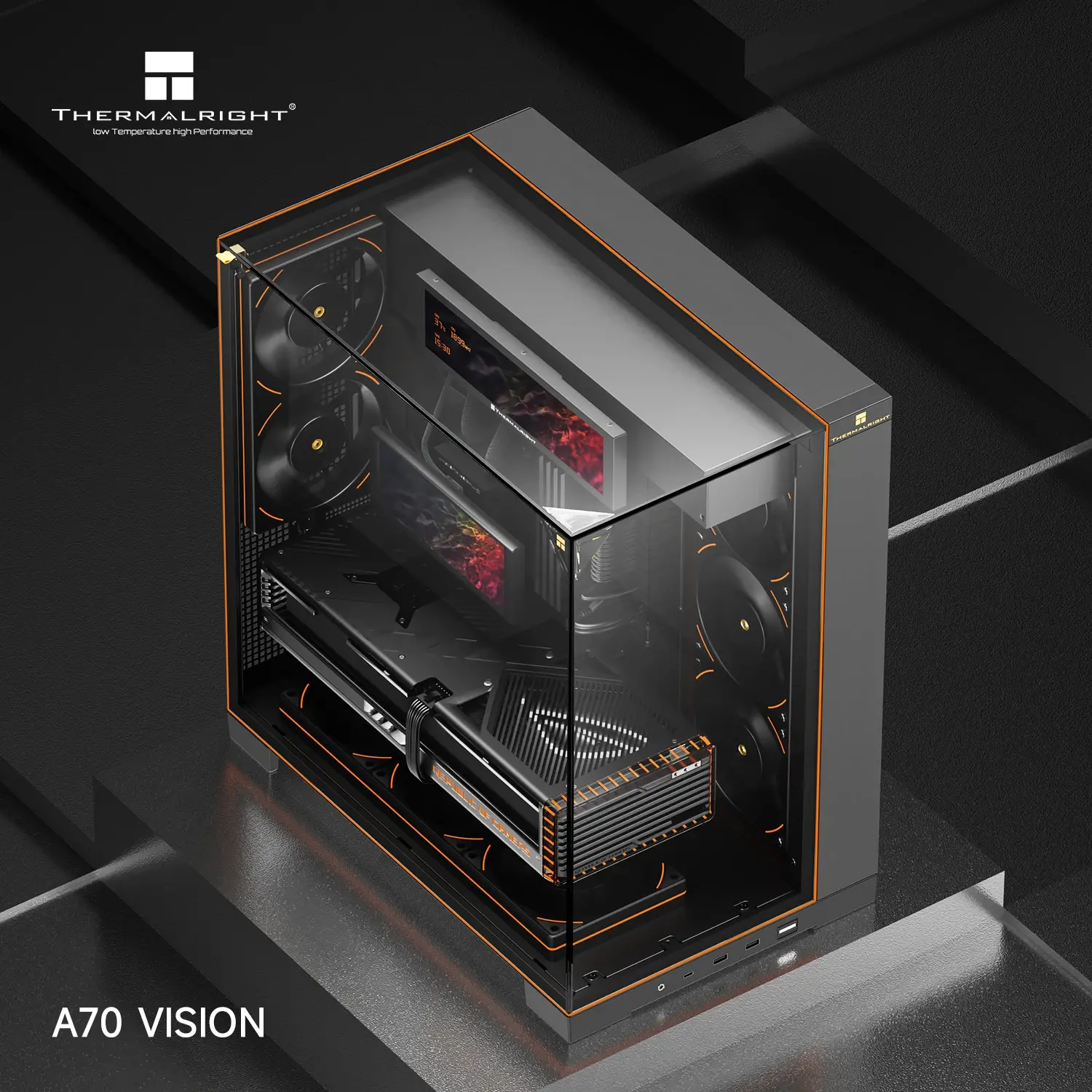 Thermalright κουτί Case ATX - TR-A70 Vision Black - οθόνη LCD 9.16 inch, USB-C - image 4