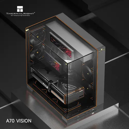 Thermalright carcasă Case ATX - TR-A70 Vision Black - display LCD 9.16 inch, USB-C - 5