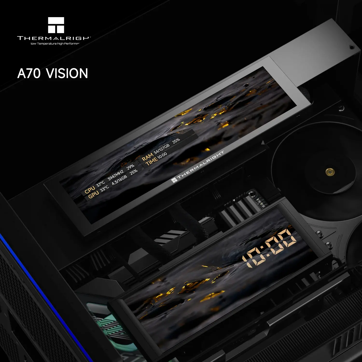 Thermalright κουτί Case ATX - TR-A70 Vision Black - οθόνη LCD 9.16 inch, USB-C - image 7
