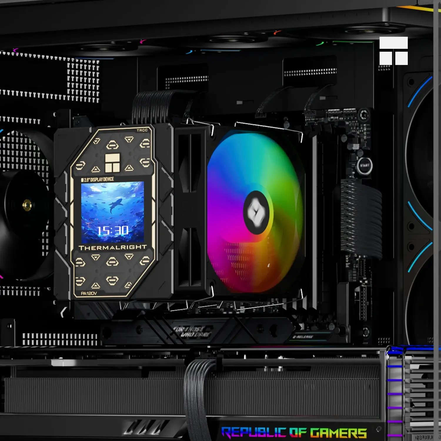 Thermalright cooler CPU Peerless Assassin 120 Vision ARGB - Dual-Tower - afișaj de 2.8 inch, LGA1851/AM5 - image 1