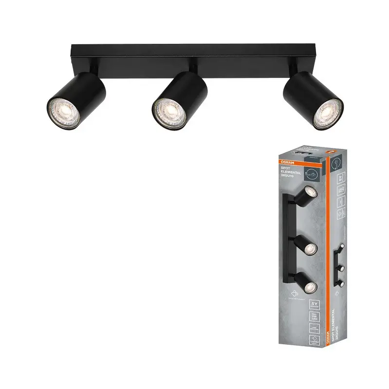 LED ΦΩΤΙΣΤΙΚΟ SPOT ELEMENTAL BLACK 3XGU10 BLACK LEDVANCE