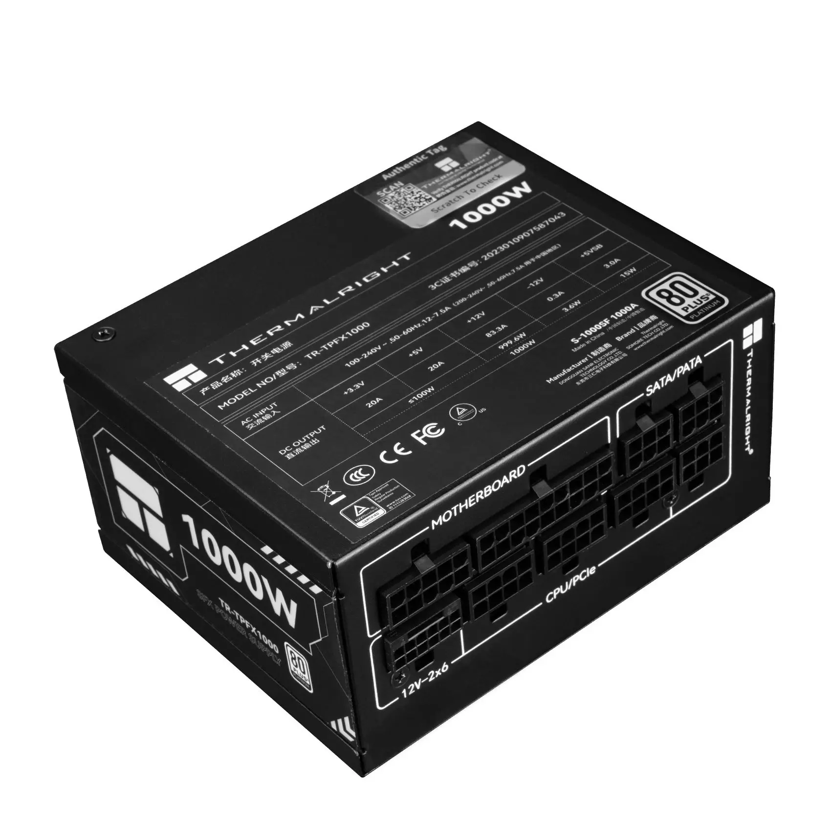 Thermalright Τροφοδοτικό PSU SFX 3.1 1000W Platinum, πλήρως modular - TR-TPFX1000 - image 1