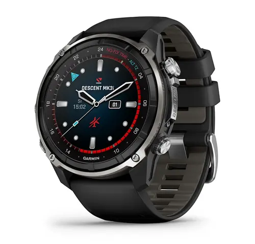 Garmin Descent™ Mk3i - 51мм - Descent™ Mk3i – 51 мм|Silver и black PVD титан с black/pebble grey силиконова каишка 010-02752-08 Garmin Descent™ Mk3i - 51мм - Descent™ Mk3i – 51 мм|Silver и black PVD титан с black/pebble grey силиконова каишка 010-02752-08