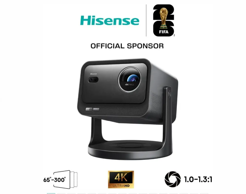 Мултимедиен проектор, Hisense C3 Smart mini Laser Projector, 4K Ultra HD 3840x2160, 2000:1, 2500 lum, 60 Hz, Digital Zoom,Dolby Vision, HDR10+(decoding), HDR10, HLG, 2*10W, Silver
