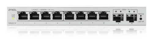 Комутатор, ZyXEL GS1200-10 v3, 8 Port Gigabit, 2 x SFP webmanaged Desktop Switch - image 2