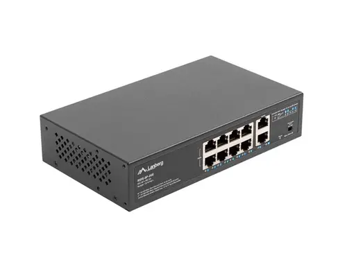 Комутатор, Lanberg switch 8x 100mb poe+/2x 1GB unmanaged rack 10"/19" gigabit ethernet 120w - image 2