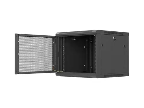 Комуникационен шкаф, Lanberg rack cabinet 19" wall-mount 9U / 600x600 for self-assembly (flat pack), black - image 3