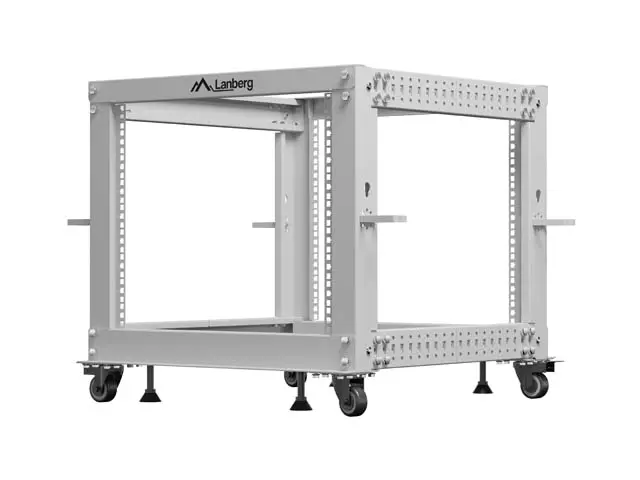 Комуникационен шкаф, Lanberg open rack 19" 9U 600x600-1100 adjustable, grey - image 1