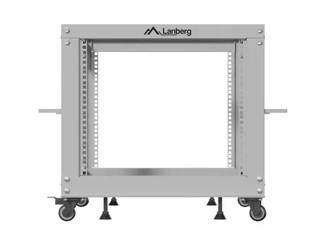 Комуникационен шкаф, Lanberg open rack 19" 9U 600x600-1100 adjustable, grey - image 2