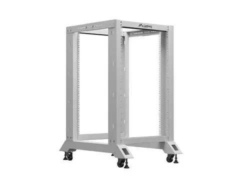 Комуникационен шкаф, Lanberg open rack 19" 18U 600x800, grey