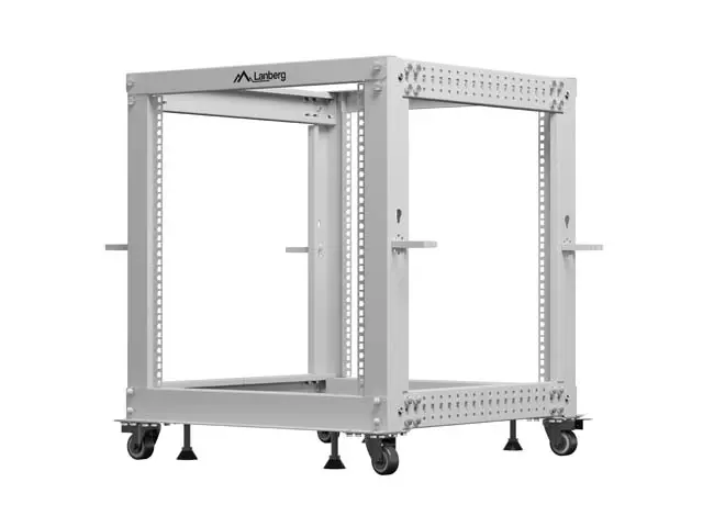 Комуникационен шкаф, Lanberg open rack 19" 12U 600x600-1100 adjustable, grey - image 1