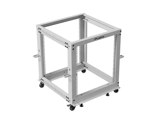 Комуникационен шкаф, Lanberg open rack 19" 12U 600x600-1100 adjustable, grey - image 4