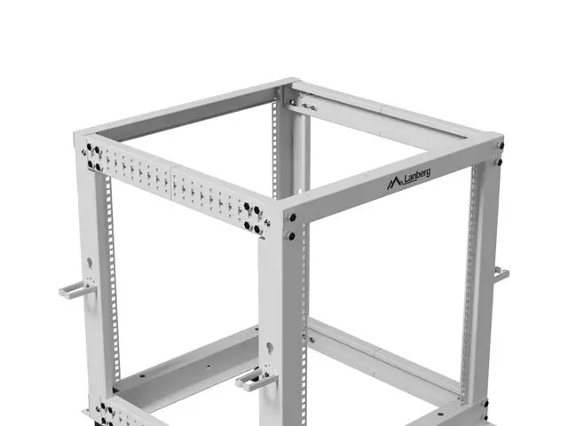 Комуникационен шкаф, Lanberg open rack 19" 12U 600x600-1100 adjustable, grey - image 6