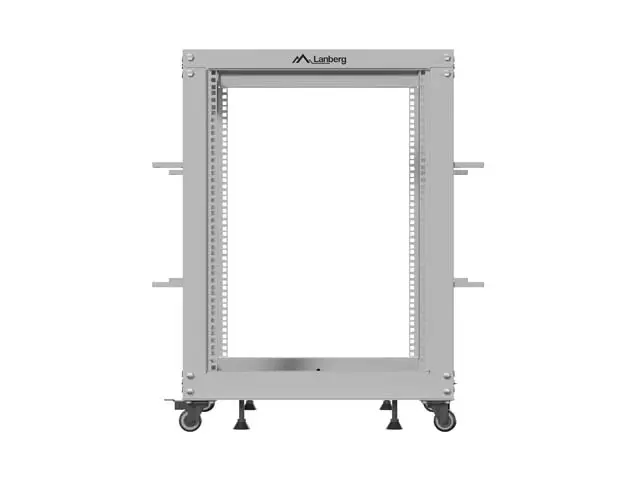 Комуникационен шкаф, Lanberg open rack 19" 15U 600x600-1100 adjustable, grey - image 2