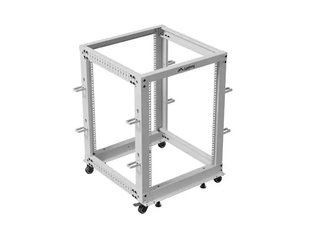 Комуникационен шкаф, Lanberg open rack 19" 15U 600x600-1100 adjustable, grey - image 4