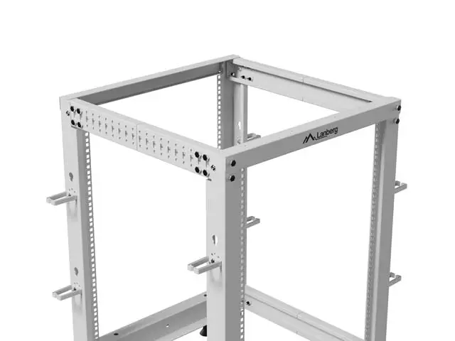 Комуникационен шкаф, Lanberg open rack 19" 15U 600x600-1100 adjustable, grey - image 6