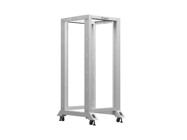 Комуникационен шкаф, Lanberg open rack 19" 27U 600x800, grey