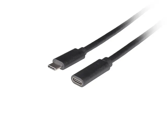Кабел, Lanberg USB-C M/F 3.1 cable 0.5m, Black - image 1