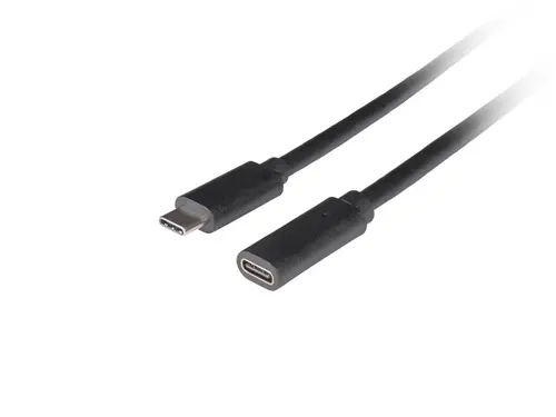 Кабел, Lanberg USB-C M/F 3.1 cable 0.5m, Black - image 1
