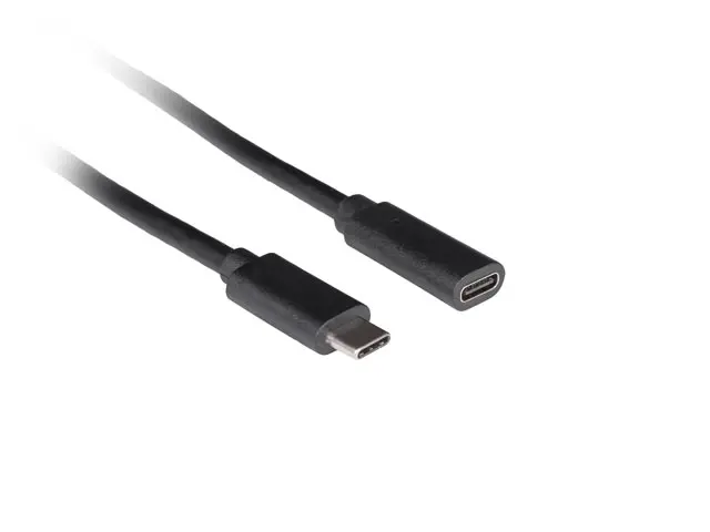 Кабел, Lanberg USB-C M/F 3.1 cable 0.5m, Black - image 2