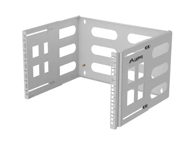 Аксесоар, Lanberg Folding Bracket, wall-mount 19" 6U 497x400/240, Grey - image 1