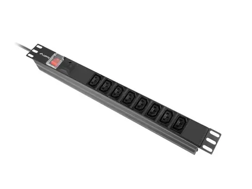 Разклонител, Lanberg power distribution unit (pdu) 19" 1U 16a 2m 8x iec c13 sockets black c20