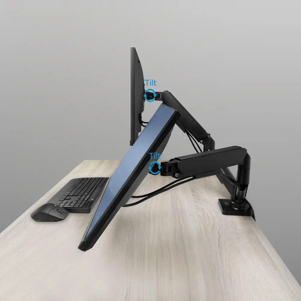ACT Стойка за 2 бр. монитора за бюро AC8314, Регулируема, 17" - 34", 9 кг, газова пружина - image 2