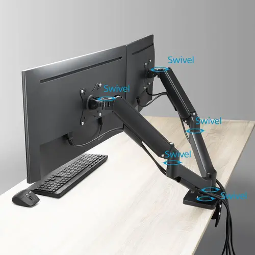 ACT Suport pentru 2 monitoare de birou AC8314, Reglabil, 17" - 34", 9 kg, arc pneumatic - 8