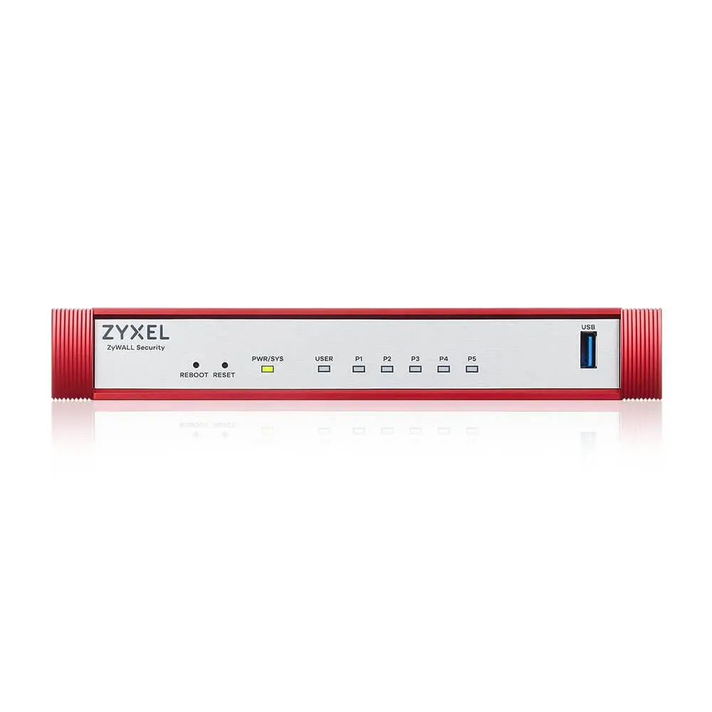Защитна стена, ZyXEL USG FLEX 50 H, 5 Gigabit user-definable ports, 1*USB with 1 YR Entry Defense Pack