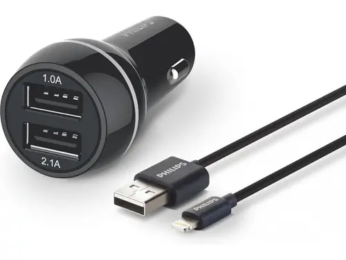 ЗАРЯДНО ЗА АВТОМОБИЛ DLP2357V 2xUSB+Lightin КАБЕЛ PHILIPS