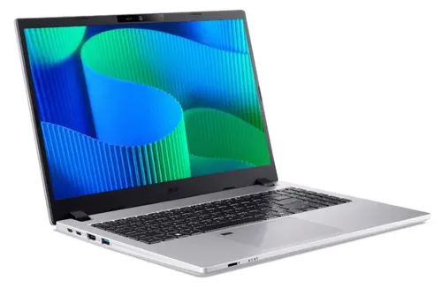 Лаптоп, Acer TravelMate P2 TMP215-55-TCO-5378, Intel Core 5 120U (1.4GHz up to 5.0GHz, 12MB), 15.6" FHD (1920x1080) IPS, 16GB DDR5(2x8GB), 512GB PCIe NVMe SSD, Intel Graphics, RG-45, WiFi 6E, BT 5.3, KB Backlit, TPM 2.0, FPR, Win 11 Pro EDU, 3Y, Silver - image 1