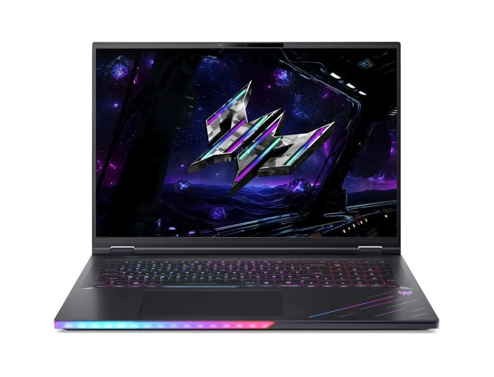 Лаптоп, Acer Predator Helios 18 AI, PH18-I71-93T3, Intel Core Ultra 9 290HX Plus (up to 5.50GHz, 36MB), 18" WQXGA (2560x1600) IPS Mini LED 250Hz, 2*32GB DDR5, 2*1TB NVMe SSD, RTX 5080 16GB GDDR7, WiFi 7, RG-45, BT 5.4, MicroSD, FHD Cam, Win 11 Pro, Black
