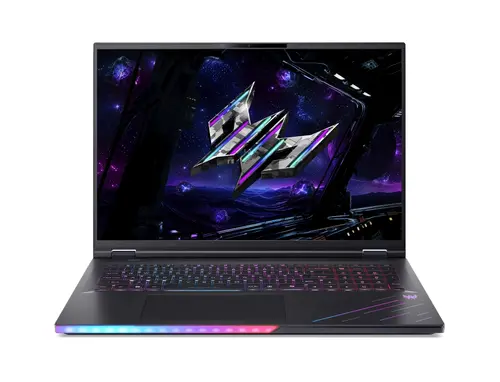 Лаптоп, Acer Predator Helios 18 AI, PH18-I71-93T3, Intel Core Ultra 9 290HX Plus (up to 5.50GHz, 36MB), 18" WQXGA (2560x1600) IPS Mini LED 250Hz, 2*32GB DDR5, 2*1TB NVMe SSD, RTX 5080 16GB GDDR7, WiFi 7, RG-45, BT 5.4, MicroSD, FHD Cam, Win 11 Pro, Black