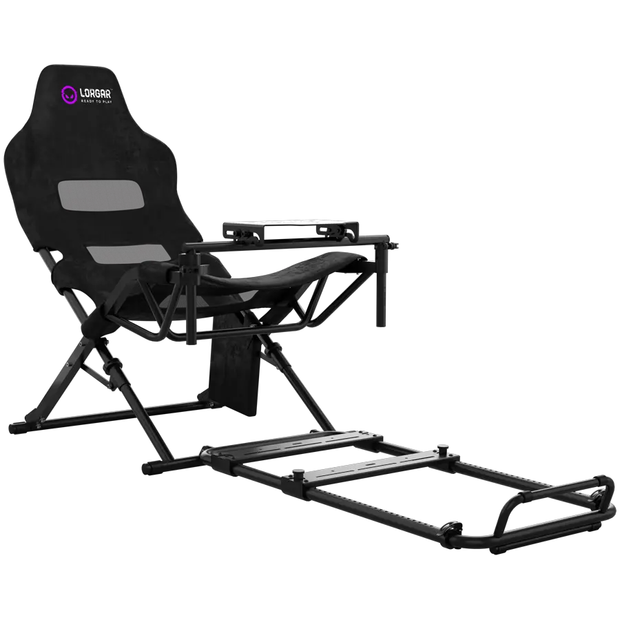 LORGAR FLEX RAF1, Cockpit Sim Racing Advanced, Pliabil, 150x72x113 cm în utilizare, 38x72x126cm pliat, Negru