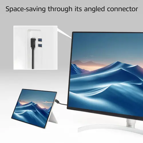 ACT Кабел USB-C - USB-C, 2м, 10Gbps 60W, ъглов нагоре/надолу - image 2
