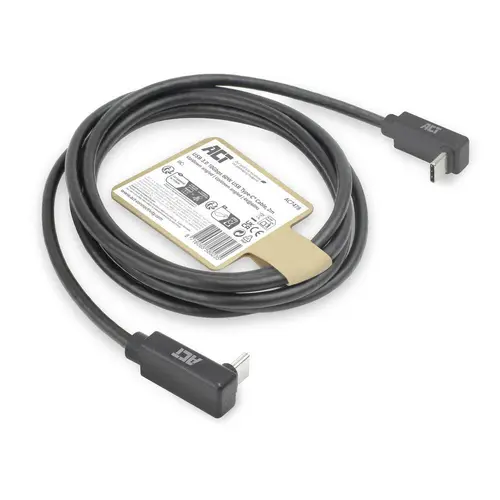 ACT Кабел USB-C - USB-C, 2м, 10Gbps 60W, ъглов нагоре/надолу - image 6