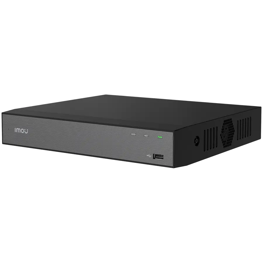 Imou 10-ch NVR, H.265, Max 8MP/15 fps, 1x RJ45 10/100, 1x VGA, 1x HDMI, 2x USB, 1x SATA max 16TB, Built-in Mic and Speaker, ONVIF, Smart detection (Motion, Person, Vehicle), DC 12V 2A