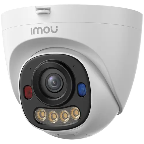 Imou turret PoE IP camera 5MP, 20fps, H265, 2.8mm 94H, IR up to 30m, 8x digital zoom, Built-in Mic and Speaker, Smart Color Night Vision, Spotlight, Motion detection, Micro SD up to 512GB, ONVIF, 1x RJ45, PoE, DC 12V, 1A, IP67