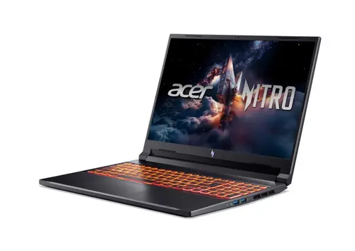 Лаптоп, Acer Nitro V16, Intel  Core 9 270H(14C/20T, up to 5.80 GHz, 24MB),16" WQXGA (2560X1600) IPS 180Hz, 16GB, 1000GB SSD, RTX 5070 8GB GDDR7 , WiFi 6, BT.5.2, HD Cam, Micro SD card, KB Backlit, Linux , Black+Acer 15.6" Nitro Gaming Backpack Black/Red - image 1