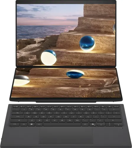 Лаптоп, Asus ZenBook Duo 14 UX8407AA-SN130X, Screen Pad Plus, INTEL Ultra 9 PTL U9-H484 (16C) 14" OLED, WQXGA+ ( 2880X1800 ) 16:10Touch, 32GB, 2TB SSD, Soft Keyboard, Windows 11 Pro,Moher Gray, Sleeve