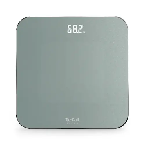 Везна, Tefal PP1903V0 Classic 3 Euclyptus Metal, glass platform (31x31cm, 5mm), 180Kg / 100g, display (75x25), back light display, 3 x AAA battery included