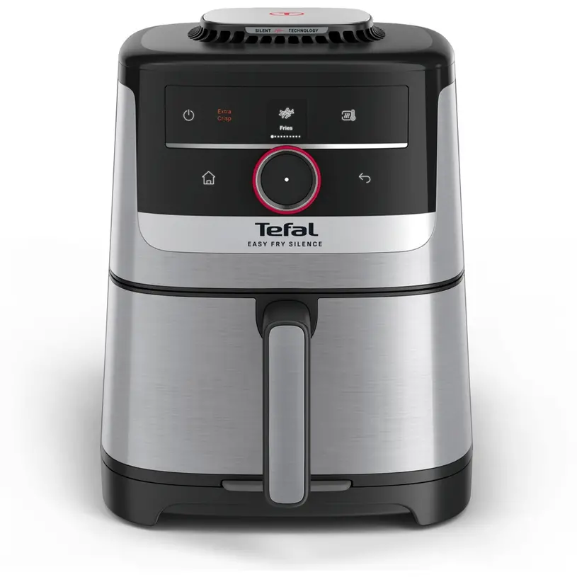 Συσκευή υγιεινού μαγειρέματος, Tefal EY572DE1 Easy Fry XL SMART & SILENCE, ανοξείδωτο ατσάλι, 5L (1.2kg, 6 μερίδες), 1550W, διπλές ζώνες, αποσπώμενο