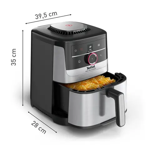 Συσκευή υγιεινού μαγειρέματος, Tefal EY572DE1 Easy Fry XL SMART & SILENCE, ανοξείδωτο ατσάλι, 5L (1.2kg, 6 μερίδες), 1550W, διπλές ζώνες, αποσπώμενο - 3