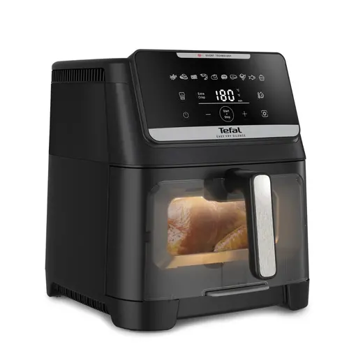 Aparat pentru gătit sănătos, Tefal EY8468E0 Easy Fry Silence XXL VISION, negru, 7L (2kg, 8 porții), 1800W, zone duale, parte frontală detașabilă - 3